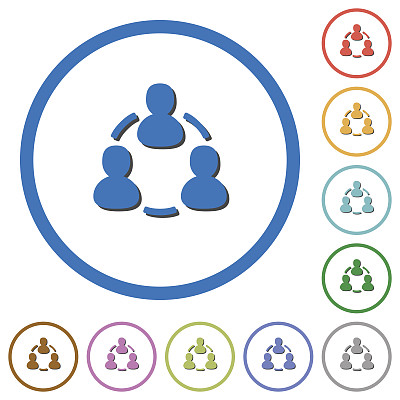 在线用户带有阴影和轮廓的图标图片下载