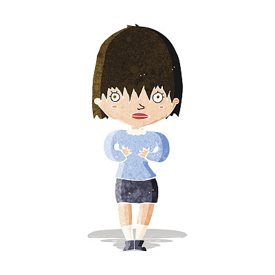 制作《我是谁》的卡通女性?手势图片下载