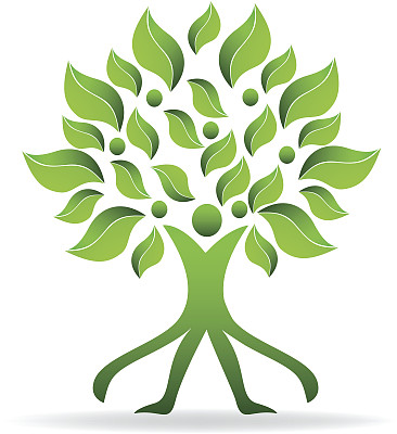 树生态绿色抽象人图标矢量设计图片下载