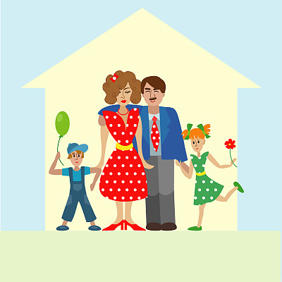 全家福一起摆姿势。图片下载