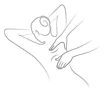 按摩标志概念孤立的白色背景。图片下载