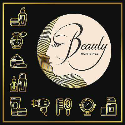 美丽的脸的女孩与金色的头发和美丽的化妆品偶像图片下载