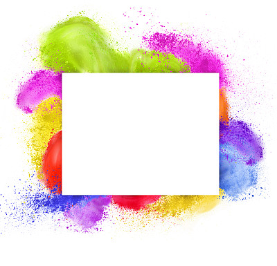 彩色粉末配白色题字框图片下载