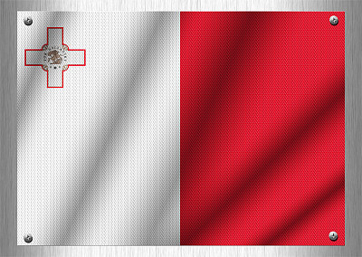 马耳他旗图案在钢板上。图片下载