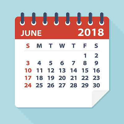 2018年6月日历页-插图图片下载