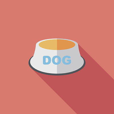 宠物狗碗与长影子的图标，eps10图片下载