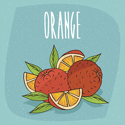 孤立成熟的橙子果实完整和切图片下载