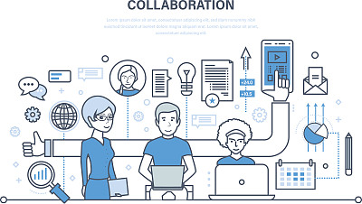 合作的概念、伙伴关系、团队合作、综合办法素材图片