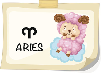 黄道星座-白羊座矢量插图图片下载