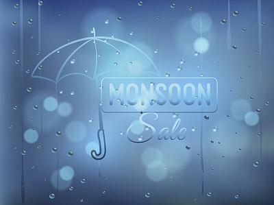 季风提供和销售背景与窗户上的水滴图片下载