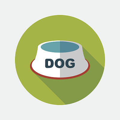 宠物狗碗与长影子的图标，eps10图片下载