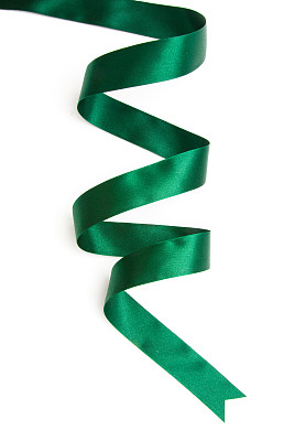 绿色丝带边界孤立在白色背景上图片下载