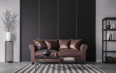 现代阁楼客厅3d渲染图像图片下载