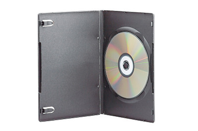DVD盒与光盘在白色背景图片下载