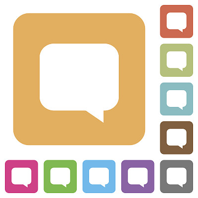 消息气泡圆角正方形平面图标图片下载