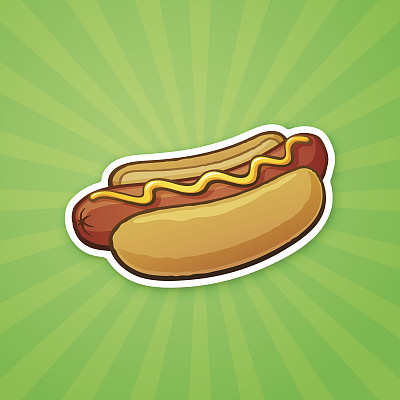 芥末贴纸热狗图片下载