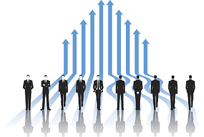 商业形象的商人与箭头图片下载