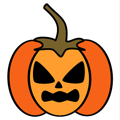 卡通南瓜孤立在白色背景矢量插图图片下载