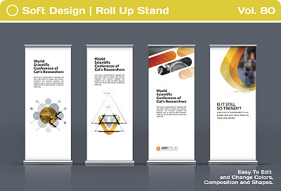 摘要商业向量集现代卷立横幅设计模板图片下载