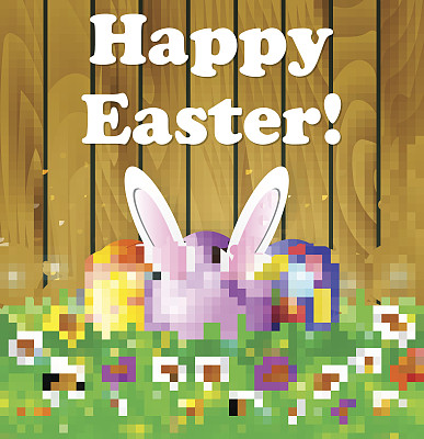 草地上的复活节彩蛋图片下载