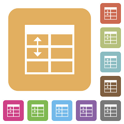 电子表格调整表行高度圆角正方形平面图标图片下载