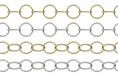 无缝金色银色链条图片下载