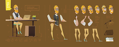 为动画设置的程式化字符。素材图片