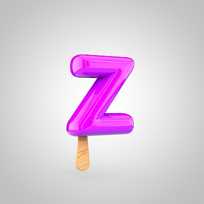 冰淇淋字母Z小写孤立在白色背景图片下载