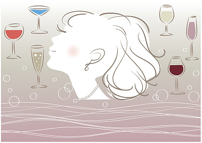 葡萄酒与女性形象图片下载