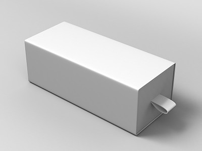 现实的包装纸板滑动盒在灰色背景。用于小件物品，火柴和其他东西。素材图片