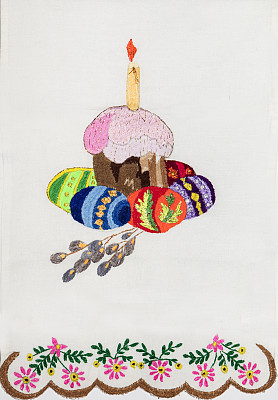 乌克兰民间刺绣，手工制作图片下载