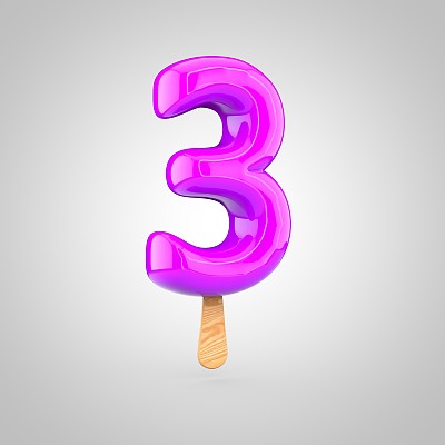 3号冰淇淋孤立在白色背景上图片下载