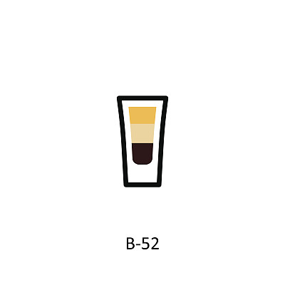 B-52鸡尾酒扁平风格图标图片下载