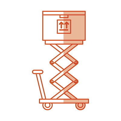 搬运车与纸箱运送图标图片下载