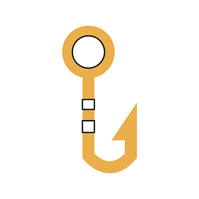 鱼钩孤立图标图片下载