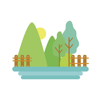 有树的山，有阳光的格子木图片下载