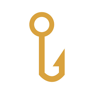 鱼钩孤立图标图片下载