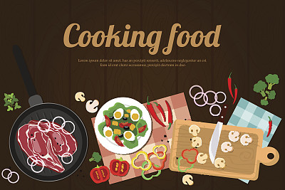 食物和烹饪禁令。矢量插图。图片下载