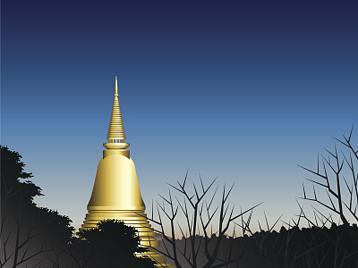 藏在森林深处的宝塔图片下载