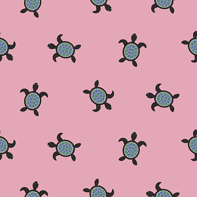 海龟无缝矢量图形图片下载