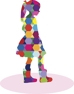 矢量剪影的孩子在白色的背景。图片下载