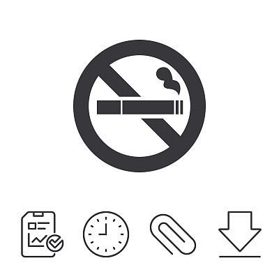 禁止吸烟标志图标。香烟的象征。图片下载