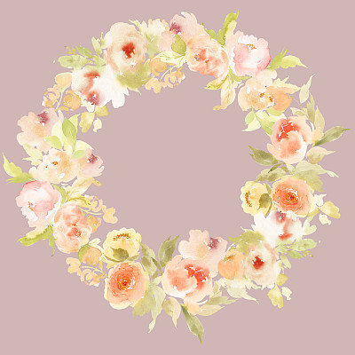 贺卡与水彩花手工制作素材图片