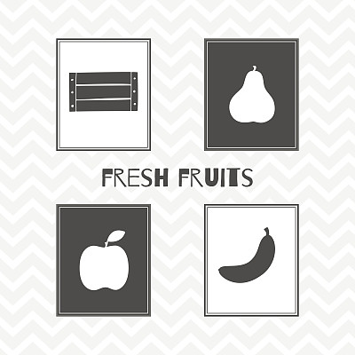 手绘轮廓。水果的海报图片下载