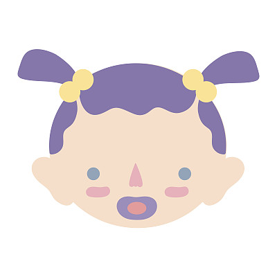 戴着奶嘴和发型的女宝宝头像图片下载