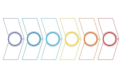 时间线或区域图，图表模板信息图6个位置素材图片