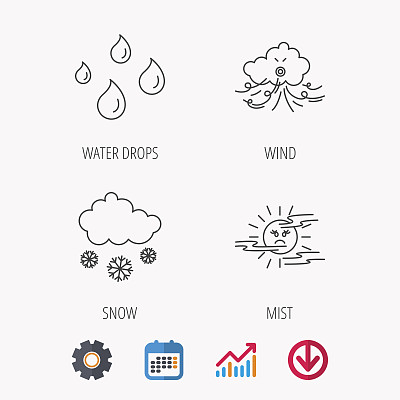 天气、雪和雨图标。月夜图片下载