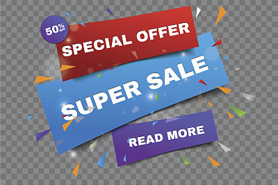 销售横幅模板和特别优惠..矢量图图片下载