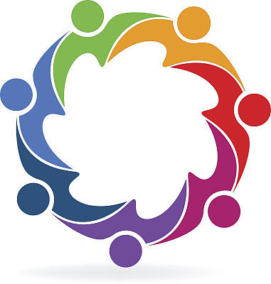 团队商务人员在一个拥抱图标向量图片下载