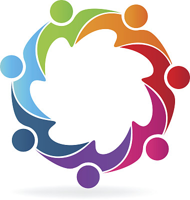 团队商务人员在一个拥抱图标向量图片下载